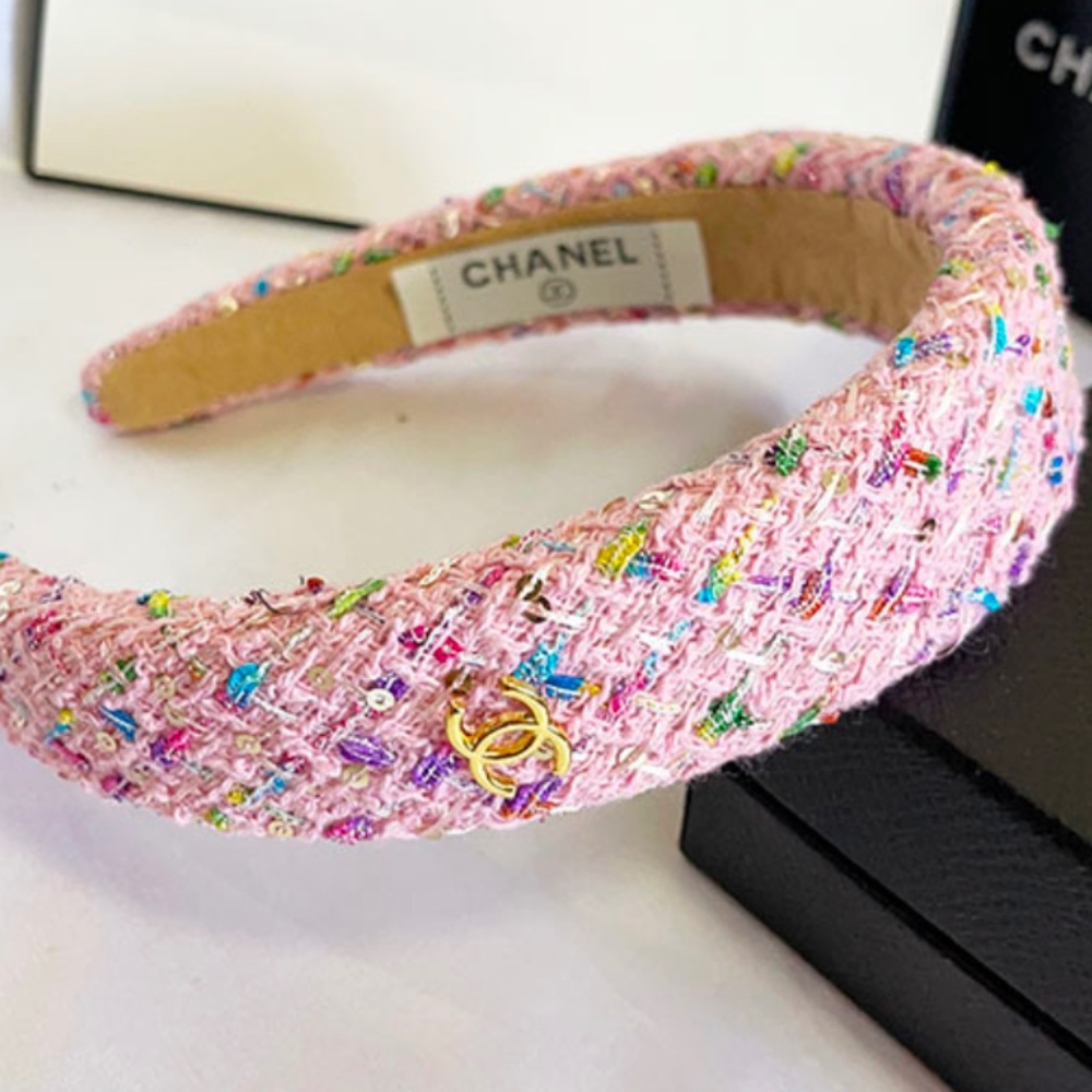 Sparkly Pink Tweed Headband